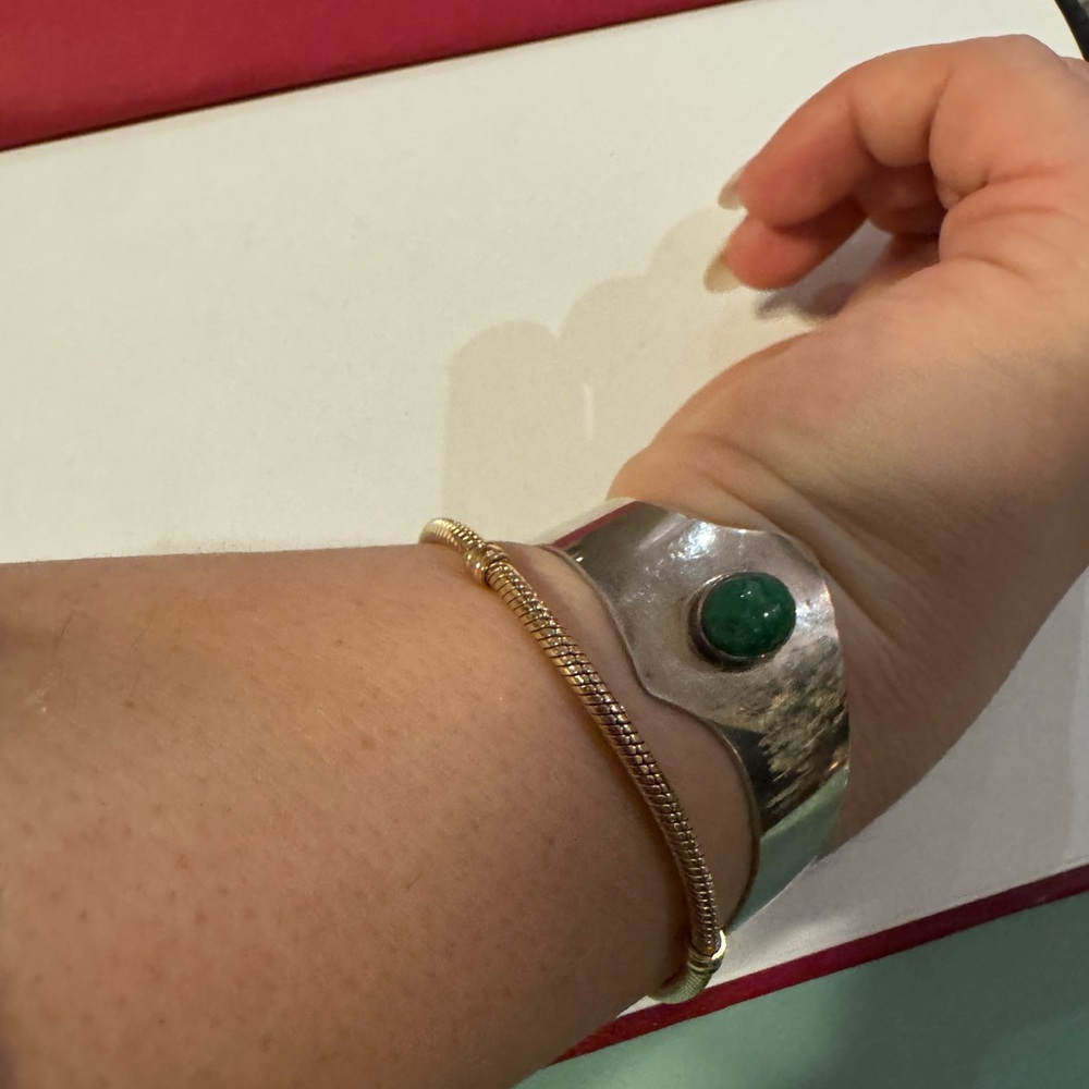 925 Sterling silver and turquoise cuff bracelet 18.4g - Picture 5 of 16